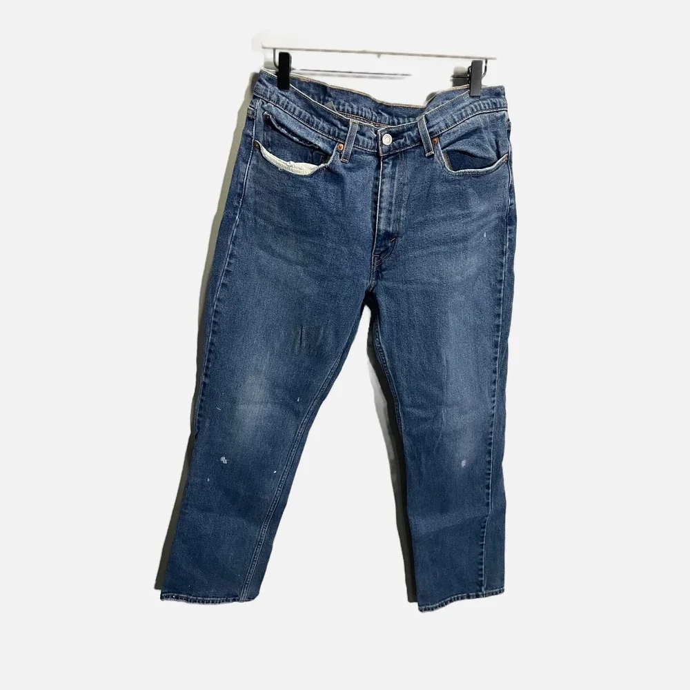 Levis 514 Straight Fit‎ Mens Jeans W36 L32 Medium Wash Blue Denim 00514-0402